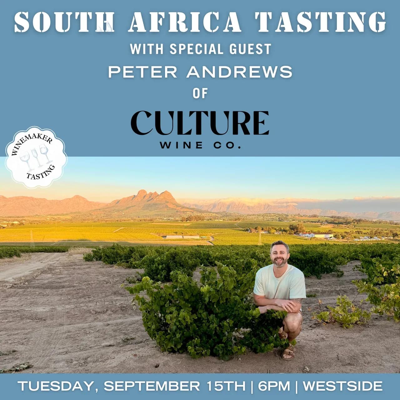 South Africa Tasting: Culture Wine Co. - September 15th - Westside